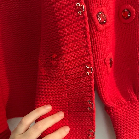 Boston Proper Red Gem Cardigan - Picture 6 of 7